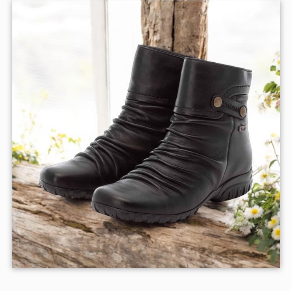 Rieker Black Leather Waterproof Winter Boot- Soft Lambswool lined!-Sz7.5 ๐โโ - Picture 2 of 16